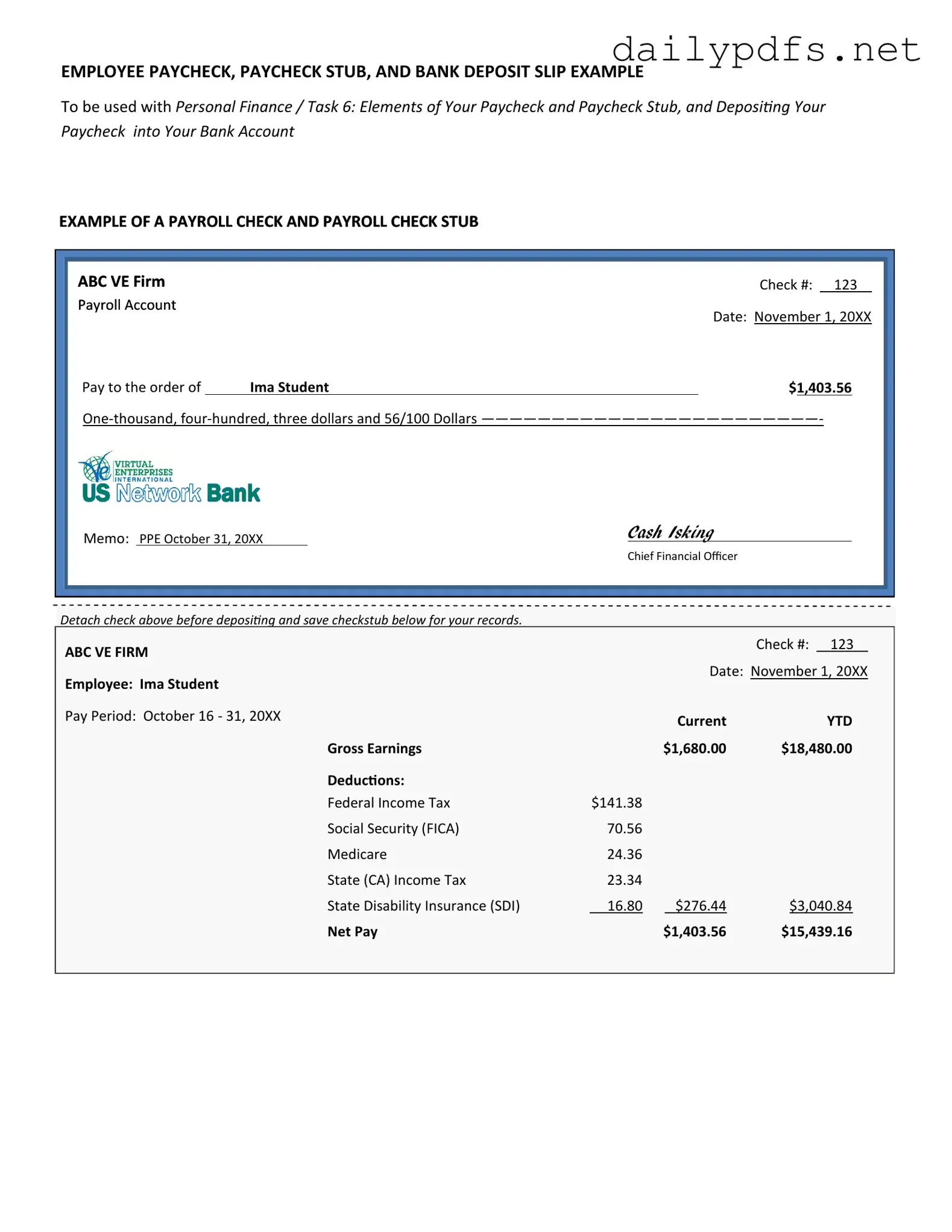 Fill Out Your Payroll Check Form
