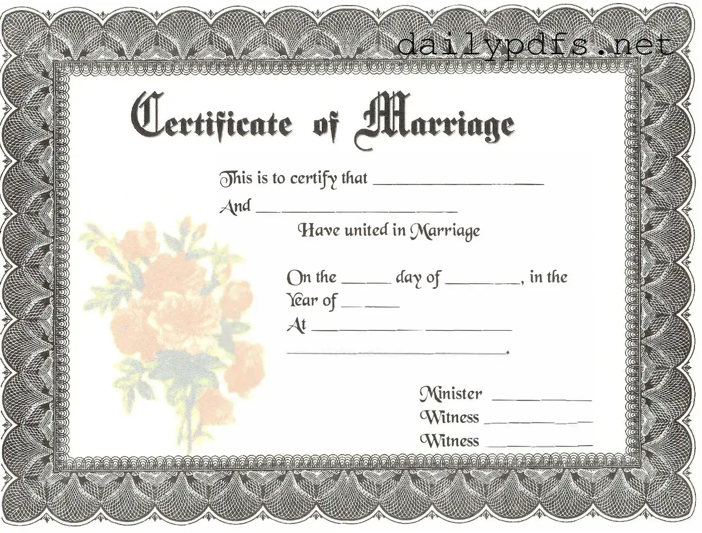 Fill Out Your Marriage Certificate Form