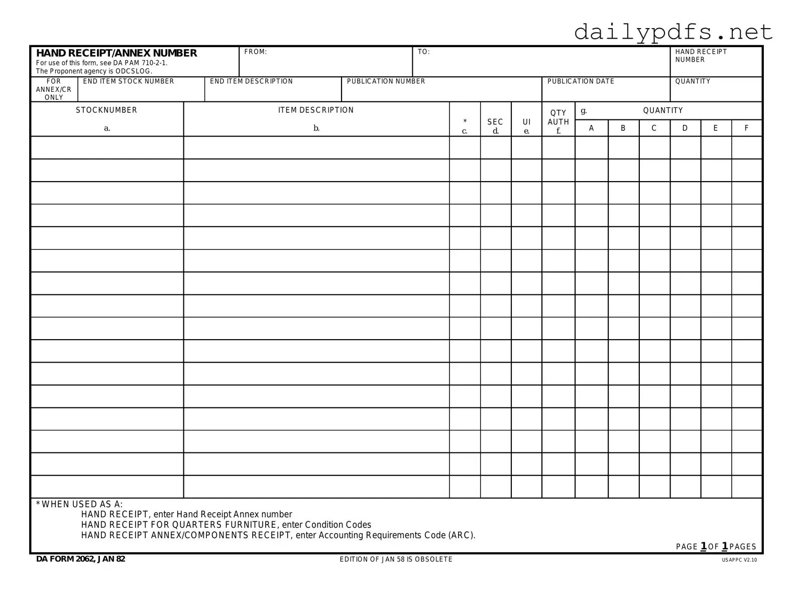 Fill Out Your Da Form