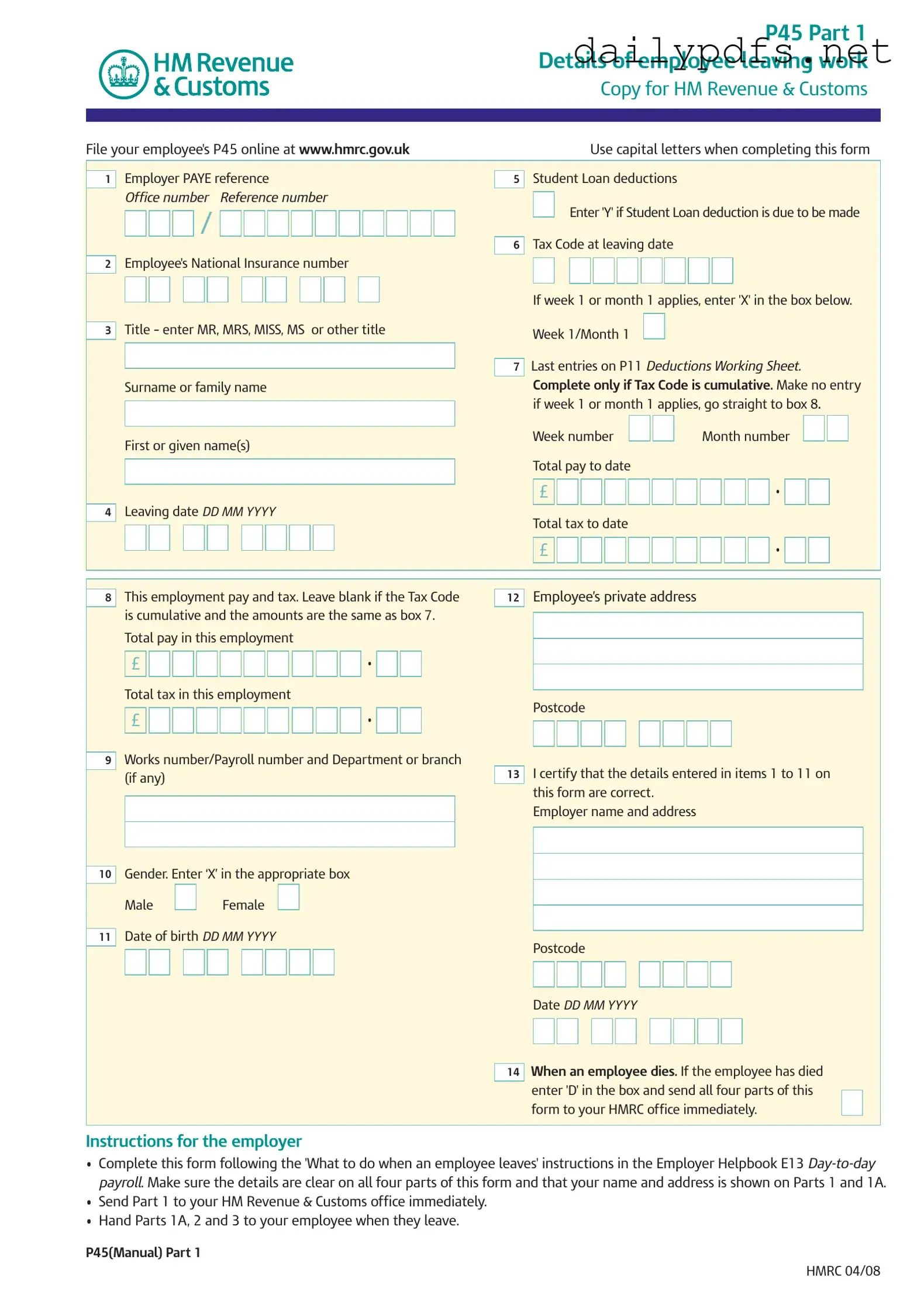 Fill Out Your P 45 It Form