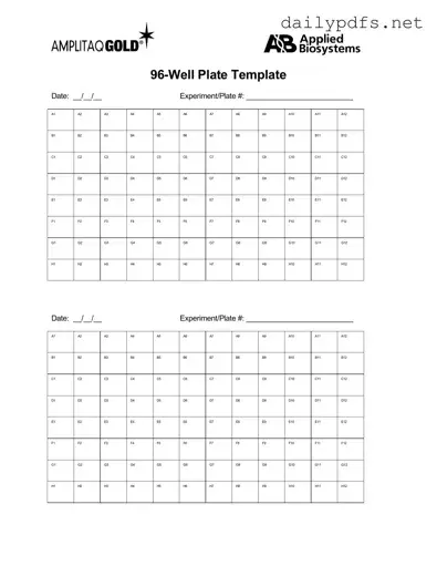 Fill Out Your 96 Well Form