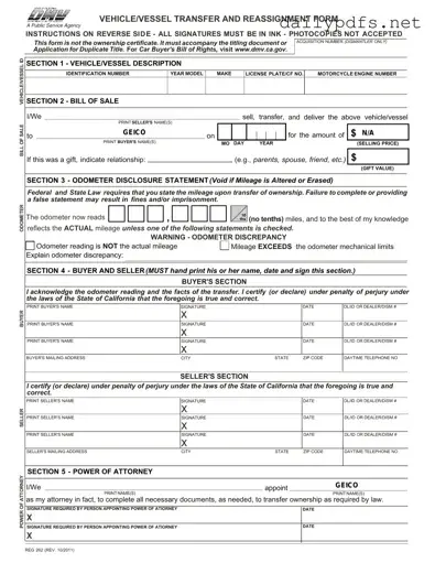 Fill Out Your California Fotm Reg 262 Form