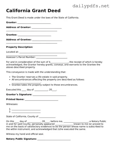 Free  Deed Template for California