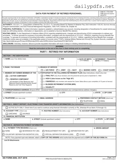 Fill Out Your DD 2656 Form