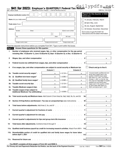 Fill Out Your IRS 941 Form