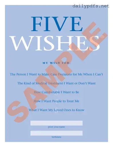 Fill Out Your 5 Wishes Document Form