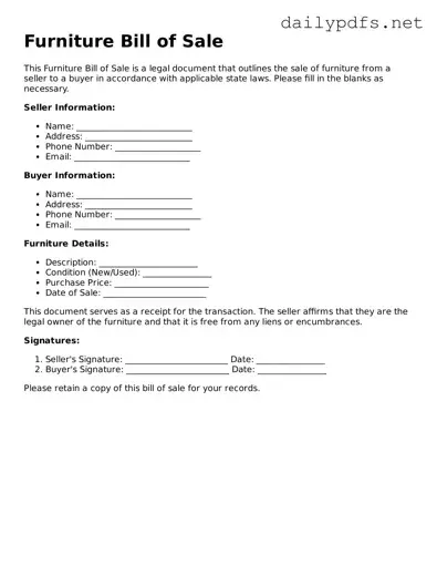 Printable Furniture Bill of Sale Document