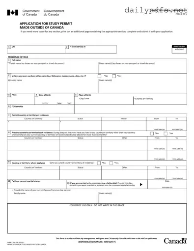 Fill Out Your Imm 1294 Form