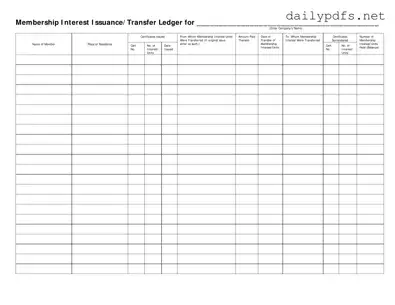 Fill Out Your Membership Ledger Form