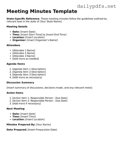 Printable Meeting Minutes Document