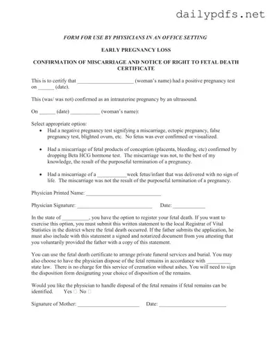 Fill Out Your Miscarriage Discharge Paper Form