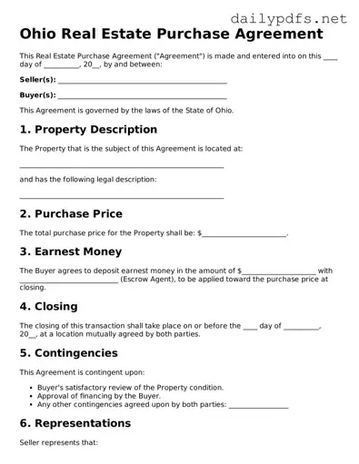 Free  Real Estate Purchase Agreement Template for Ohio