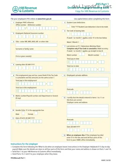 Fill Out Your P 45 It Form