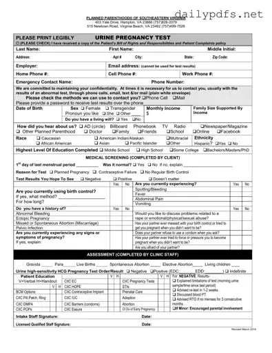 Fill Out Your Planned Parenthood Proof Form