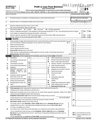 Fill Out Your IRS Schedule C 1040 Form