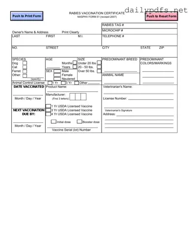 Fill Out Your Rabies Certificate Form
