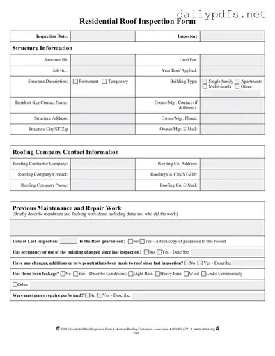 Fill Out Your Roof Inspection Form