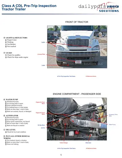 Fill Out Your Pre Trip Inspection Checklist Form