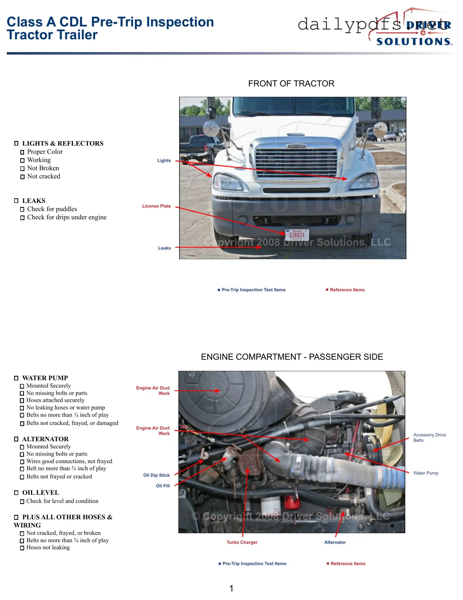 Fill Out Your Pre Trip Inspection Checklist Form