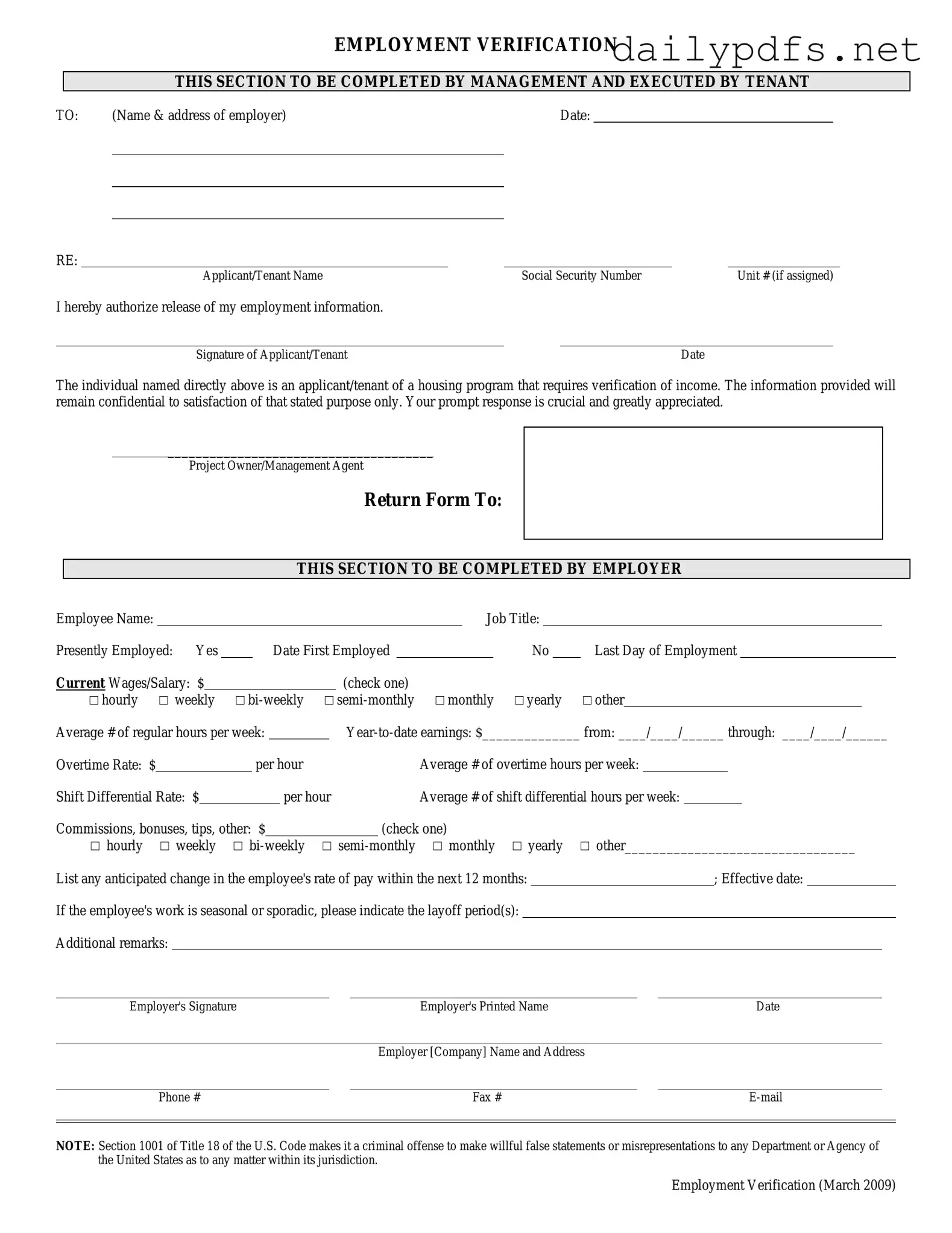 Fill Out Your Employment verification form Form